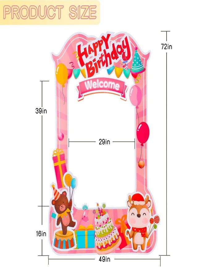 EARTHSON Happy Birthday Photo Booth Box Photo Cutout Stand in Life-Size Cardboard Frame Prop for Birthday Party Supplies - Image 4