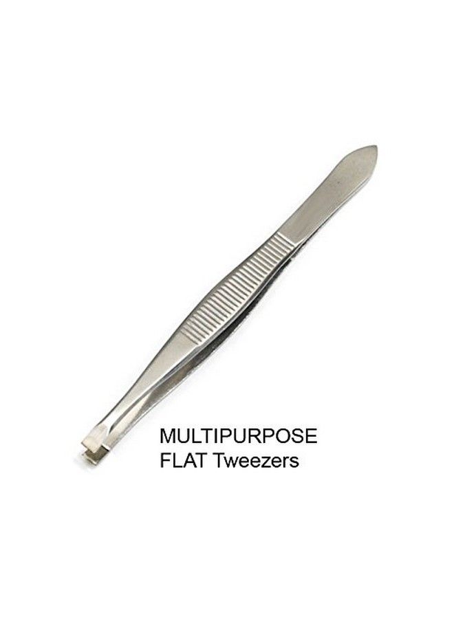 Luxxii (3 Pack) Flat Tweezers Stainless Steel Flat Tweezers Hair Plucker For Hair And Eyebrows Personal Care (C_Flat) - Image 4