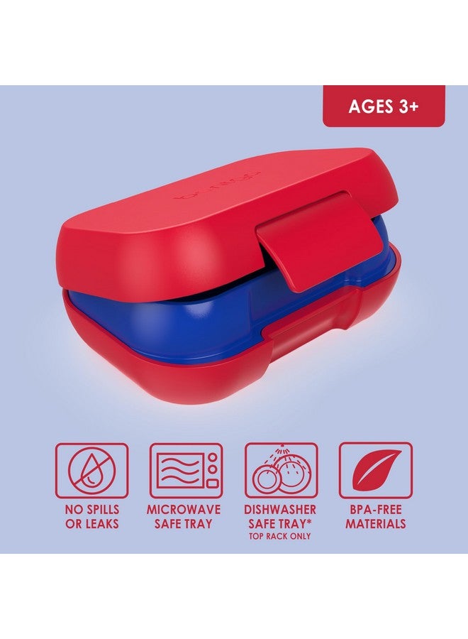 بنتجو Bentgo Kids Snack - حاوية بينتو بوكس مقاومة للتسرب مكونة من حجرتين للوجبات الخفيفة والوجبات الصغيرة، سهلة الفتح، آمنة للاستخدام في غسالة الأطباق، خالية من مادة BPA للمدرسة ودور الحضانة والأنشطة الرياضية - مثالية للأعمار من 3 سنوات فما فوق (أحمر/ملكي) - Image 3