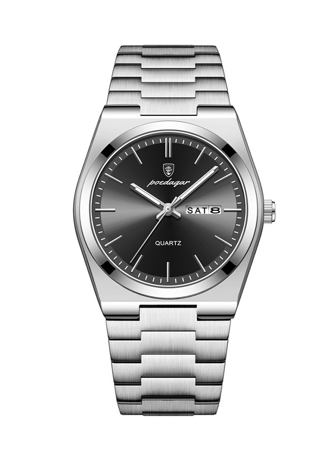POEDAGAR Stainless Steel Back Waterproof Men Watch - 49303 