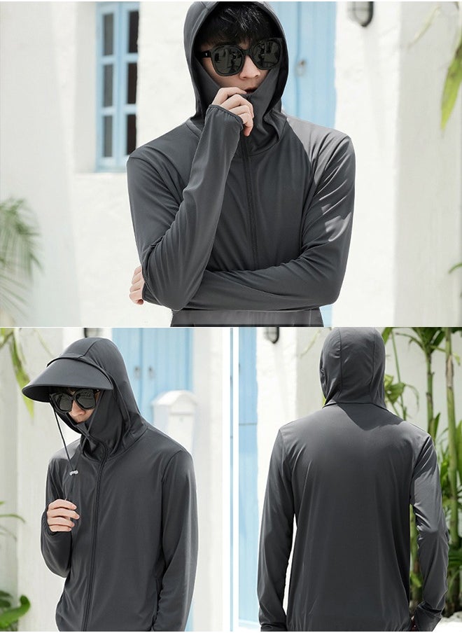 Beauenty Sun Shirts for Men Rash Guard Shirts Sun Protection Jacket Men Sun Protection Clothing Fishing Shirts UV Sun Hoodie Mens (3XL)  - Image 4