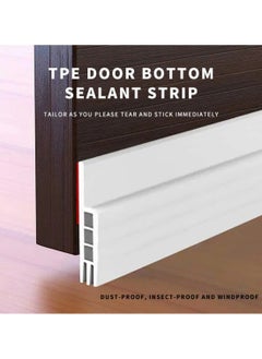l&wen Door Draft Stopper, Self-Adhesive Door Seal Strips Sweeps for Bottom of Doors Seal Gap Reduce Wind, Dust (1m Black)  - Image 3