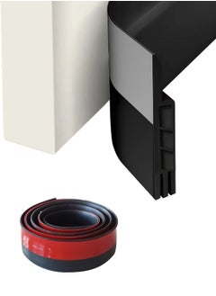 l&wen Door Draft Stopper, Self-Adhesive Door Seal Strips Sweeps for Bottom of Doors Seal Gap Reduce Wind, Dust (1m Black)  - Image 1
