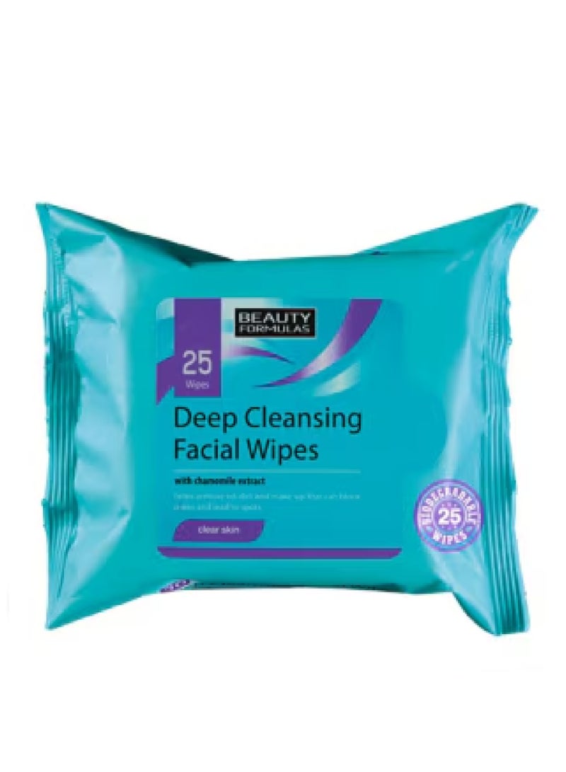 مناديل تنظيف الوجه العميق من بيوتي فورمولا 25 قطعة