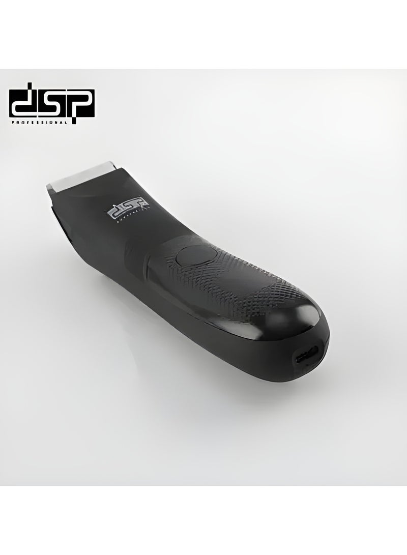 DSP Men's Razor DSP with Replaceable Ceramic Blade Anti-Cutting Professional Waterproof Body Hair Shaver with LED Light, Display and Standing Charging Station (Black) - Image 3