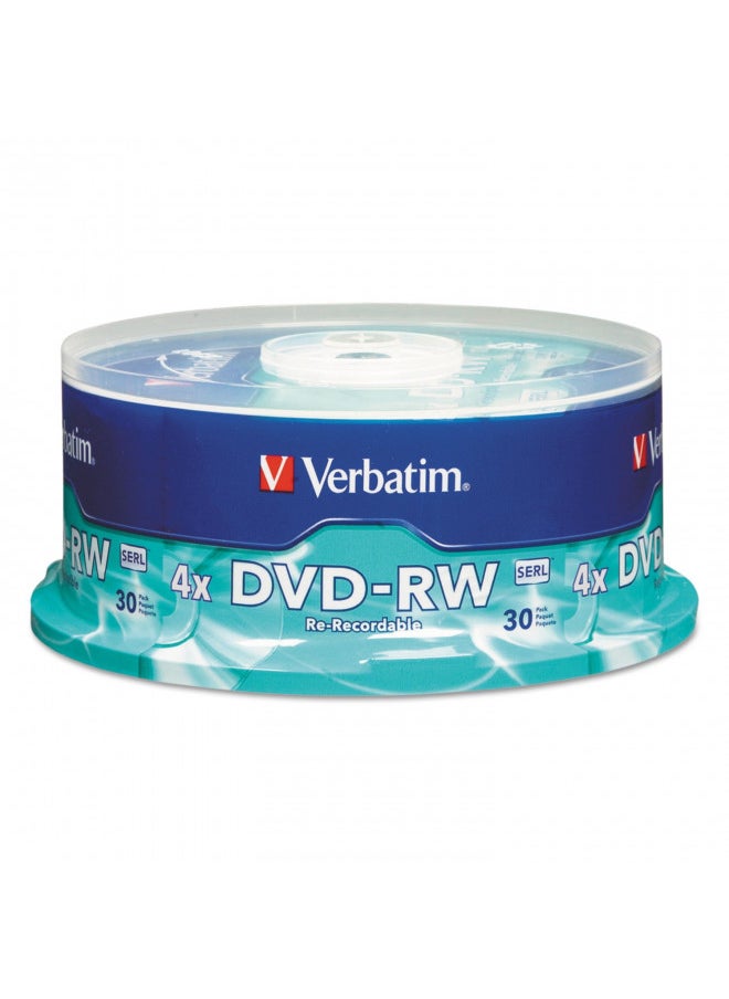 VERBATIM - Verbatim DVD-RW 4.7GB 4X with Branded Surface - 30pk Spindle, BLUE/GRAY - 95179 - Image 1