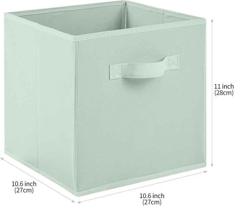 Stero Fabric Storage Bins 6 Pack Fun Colored Durable Storage Cubes with Handles Foldable Cube Baskets for Home, Kids Room, Closet and Toys Organization Cyan, Green, Yellow, Purple, Pink and Peachpuff - Image 2