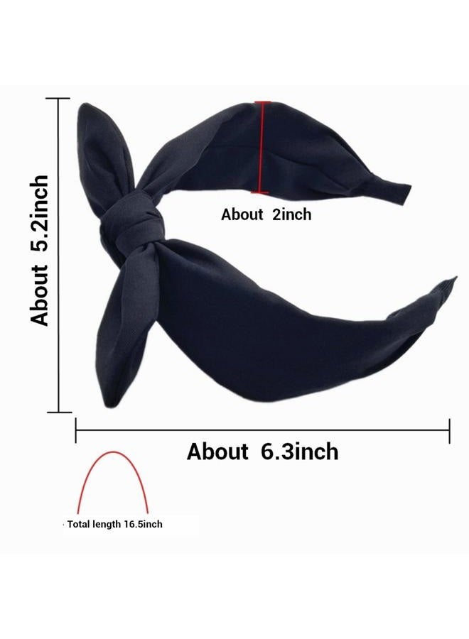 hodooly 1Pcs Knotted Headbands for Women,Turban Headband Wide Headbands Bowknot Hair Band for Women (Black) - Image 4