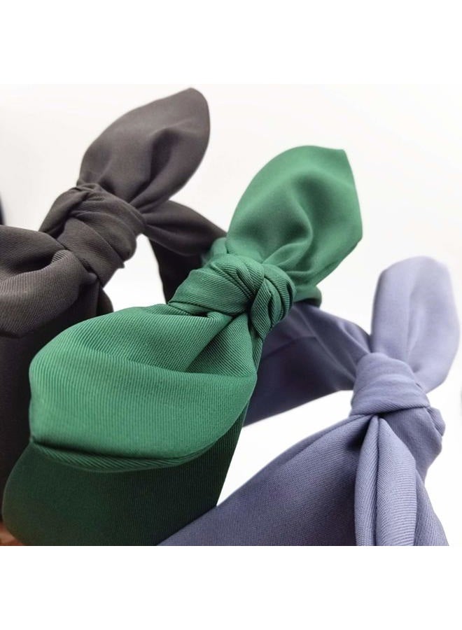 hodooly 1Pcs Knotted Headbands for Women,Turban Headband Wide Headbands Bowknot Hair Band for Women (Black) - Image 5