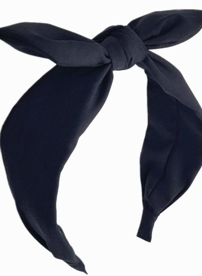 hodooly 1Pcs Knotted Headbands for Women,Turban Headband Wide Headbands Bowknot Hair Band for Women (Black) - Image 1
