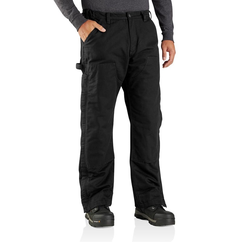 carhartt Loose Fit Washed Duck Insulated Pant Black - Image 1