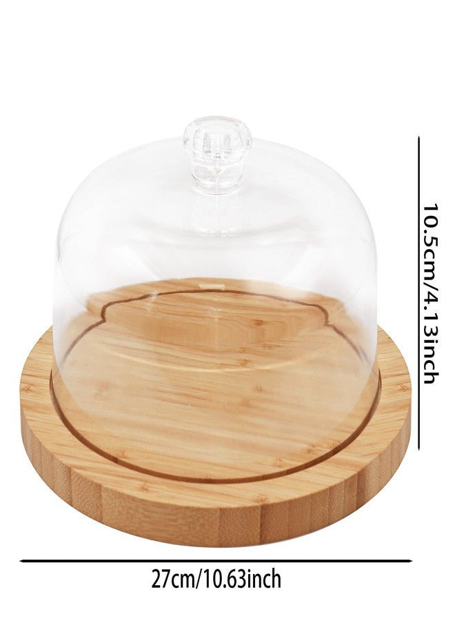 Vacream Bamboo Cake Stand & Charcuterie Board with Lid - Large Serving Acrylic Platter for Party Dessert Table Display, Decorative Server Tray for Cakes, Pastries, Cheese Display - Image 3