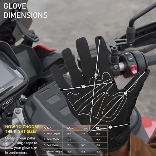 SHIVEXIM Motorcycle Gloves Full Finger Touchscreen Motorbike Gloves Camping Climbing Hiking Cycling Riding Gloves for Women Men (Size XL) (Green) - Image 5