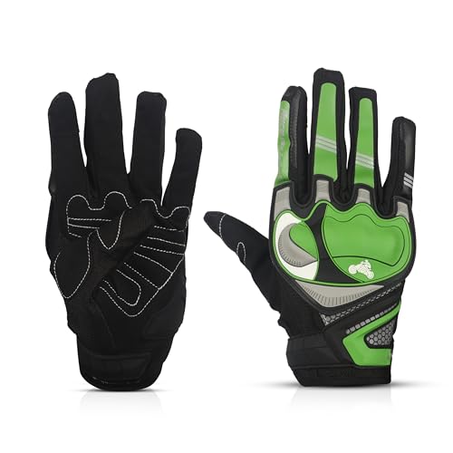 SHIVEXIM Motorcycle Gloves Full Finger Touchscreen Motorbike Gloves Camping Climbing Hiking Cycling Riding Gloves for Women Men (Size XL) (Green) - Image 1
