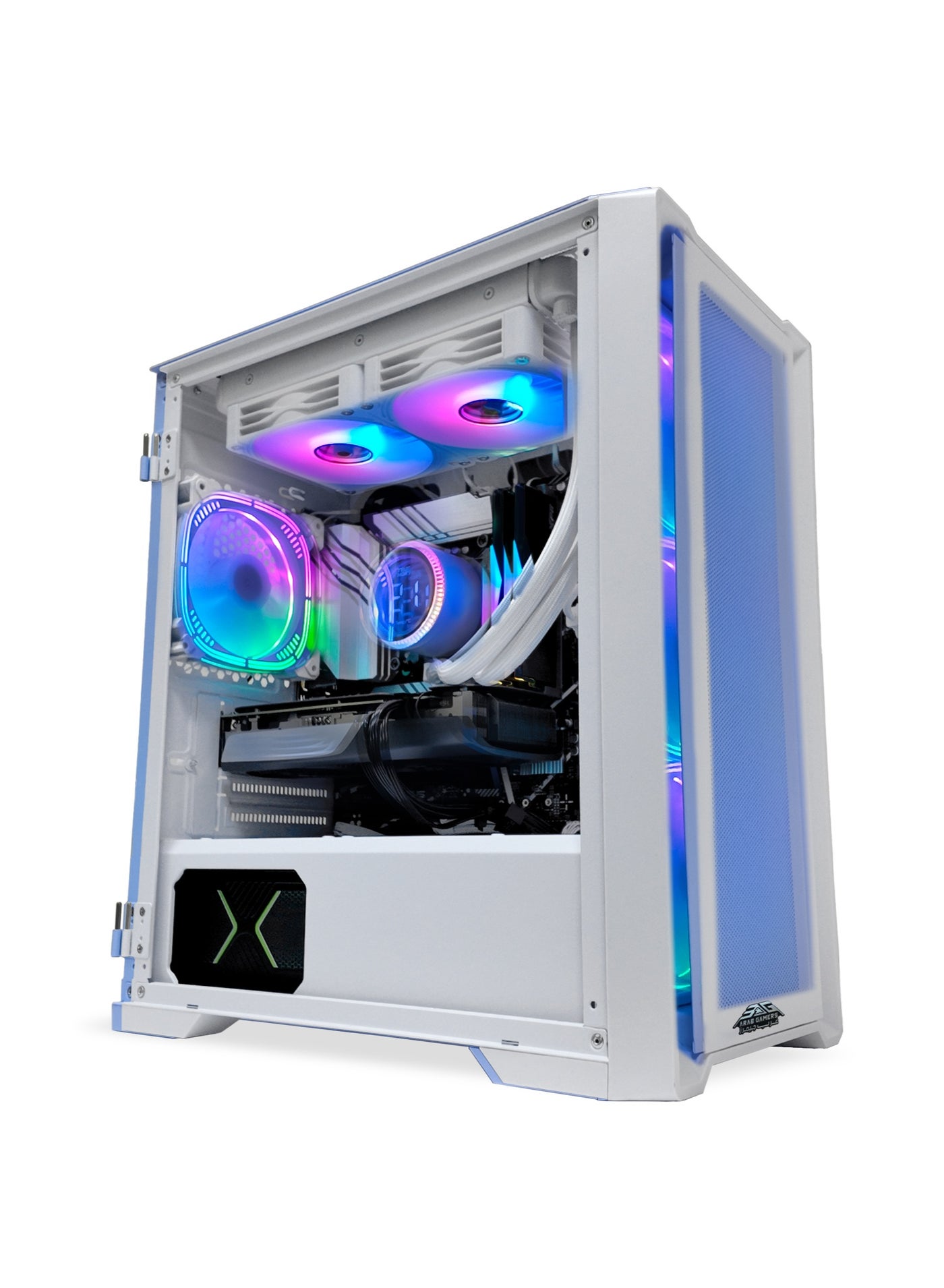 White Gaming PC, AMD Ryzen 5-5500 | AMD Radeon RX 580 8GB GPU | 16GB DDR4 RAM |1TBNVMe SSD |Windows 11 Pro | RGB White Case