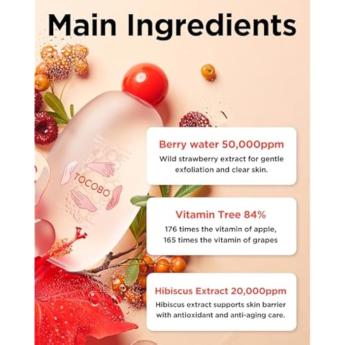 TOCOBO Vita Berry Pore Toner – Korean Vegan Alcohol-Free Face Toner with Hibiscus, Niacinamide & Vita Berry Water for Pore Tightening - Oil Balancing & Gentle Exfoliation, 5.07 fl.oz. - Image 5
