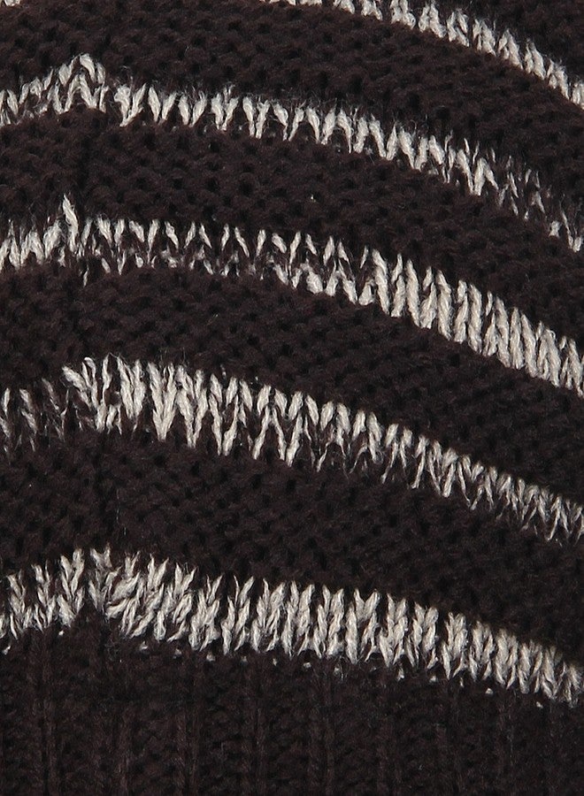 FabSeasons Unisex Dark Brown Acrylic Woolen Slouchy Beanie and Skull Cap for Winters - Image 5