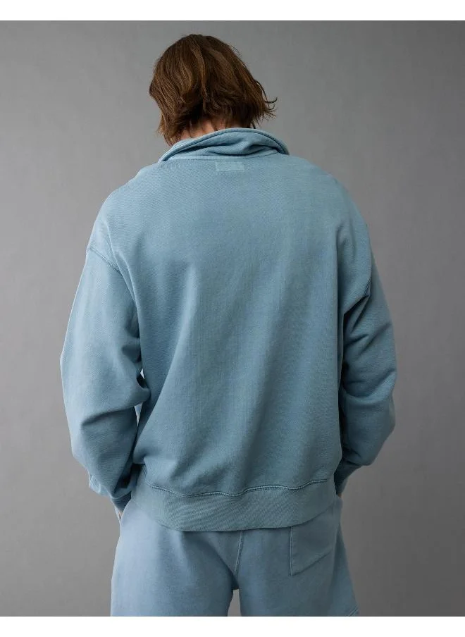 American Eagle AE Quarter-Zip Polo Collar Sweatshirt