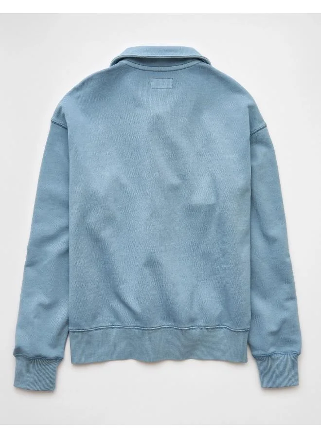 American Eagle AE Quarter-Zip Polo Collar Sweatshirt