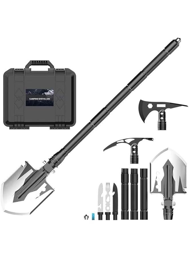 HOOKOR Survival Shovel, Camping Shovel Axe Outdoor Shovel Set Multi-Purpose Camping Folding Shovels Hatchet with 16.5-30 inch Lengthened 23 in 1 Survival Gear for Car Emergency Hiking Camping - Image 1