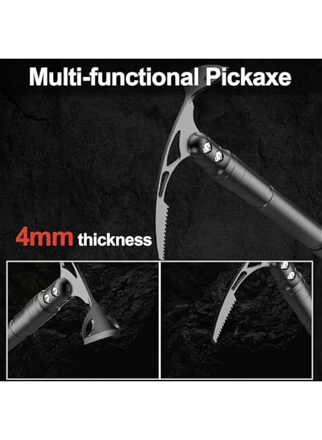HOOKOR Survival Shovel, Camping Shovel Axe Outdoor Shovel Set Multi-Purpose Camping Folding Shovels Hatchet with 16.5-30 inch Lengthened 23 in 1 Survival Gear for Car Emergency Hiking Camping - Image 3