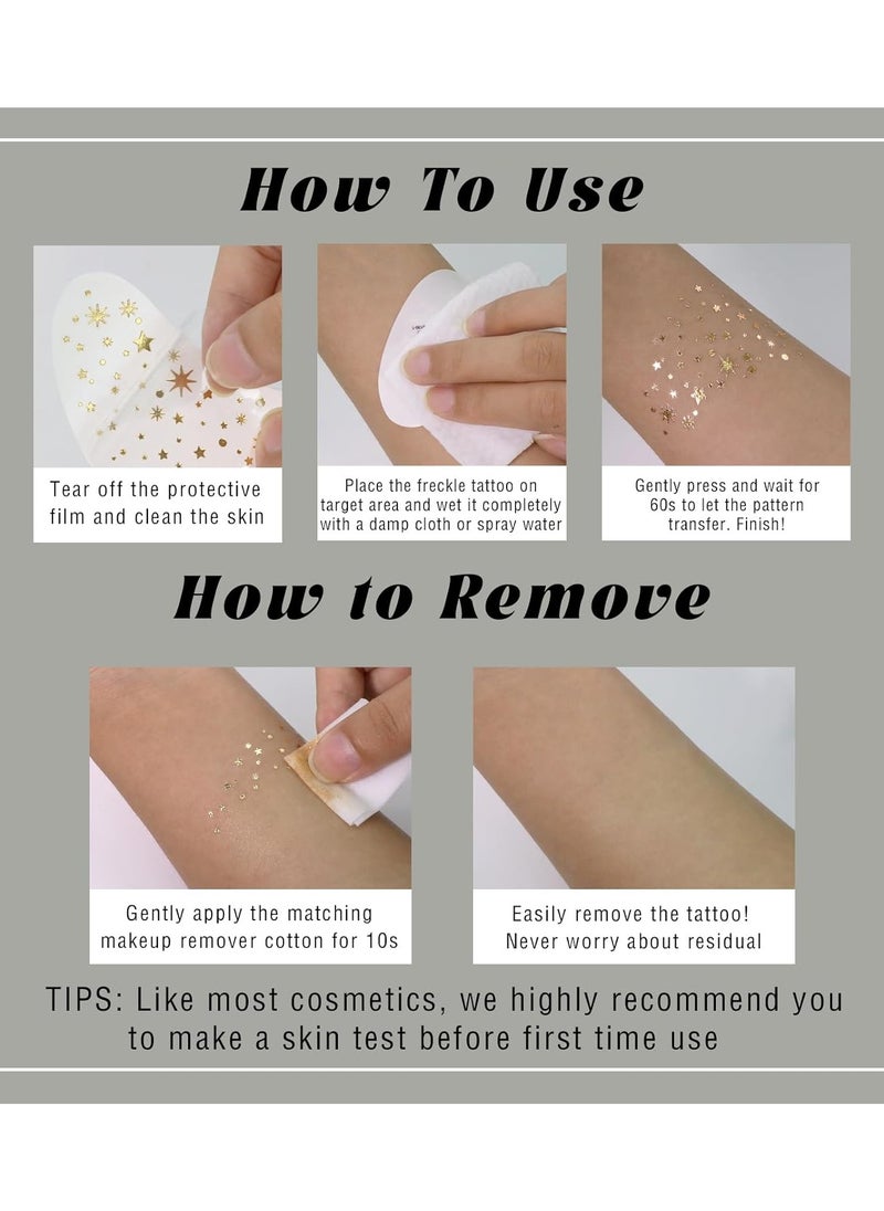 Generic - Makeup Patches - Gold - Face Glitter Makeup Speckles - Glow Up Makeup Patches - Face Glitter Speckles Patches - Cute Glitter Makeup Accessories for Women - Cosmetic Glitter for Face - 6 Count - Image 1
