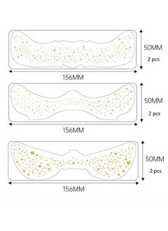 Generic Makeup Patches - Gold - Face Glitter Makeup Speckles - Glow Up Makeup Patches - Face Glitter Speckles Patches - Cute Glitter Makeup Accessories for Women - Cosmetic Glitter for Face - 6 Count  - Image 5