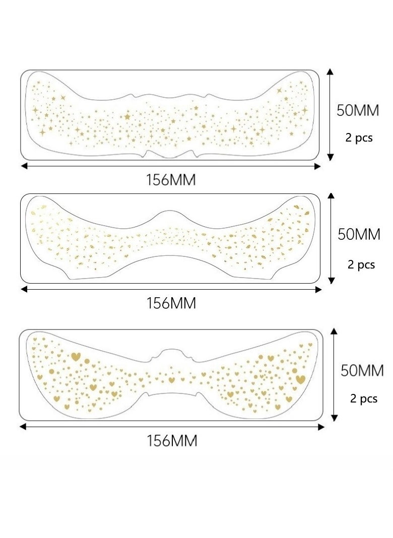 Generic - Makeup Patches - Gold - Face Glitter Makeup Speckles - Glow Up Makeup Patches - Face Glitter Speckles Patches - Cute Glitter Makeup Accessories for Women - Cosmetic Glitter for Face - 6 Count - Image 1