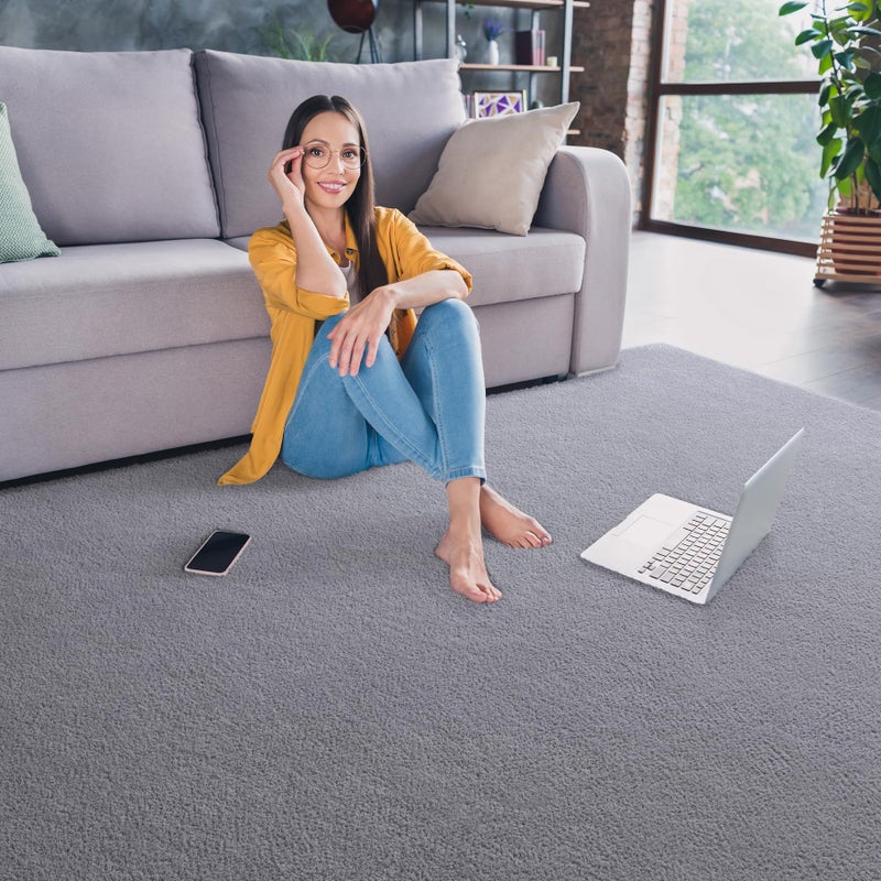 Keeko Soft Area Rugs for Bedroom Living Room  4x6 Grey Modern Indoor Low Pile Fluffy Rug Machine Washable Non Slip Thickened Memory Foam Rug Carpet for Kitchen Dorm Classroom Kids Room Decor - Image 2