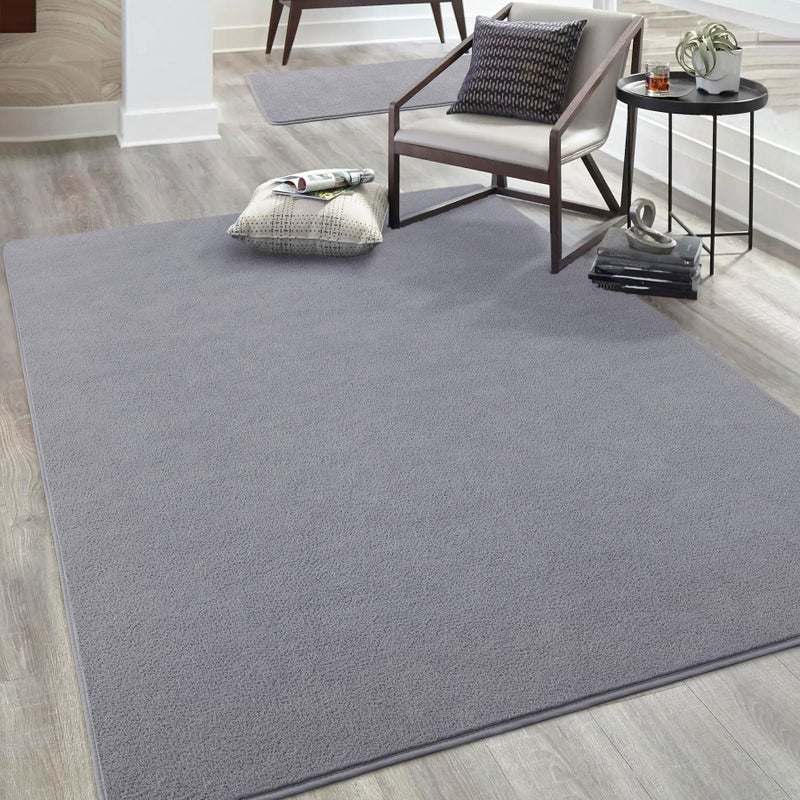 Keeko Soft Area Rugs for Bedroom Living Room  4x6 Grey Modern Indoor Low Pile Fluffy Rug Machine Washable Non Slip Thickened Memory Foam Rug Carpet for Kitchen Dorm Classroom Kids Room Decor - Image 1