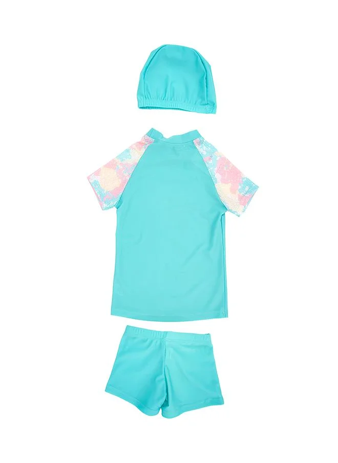 babyqlo Excellent Team 3 Pc Boys Swimsuit Set Aqua