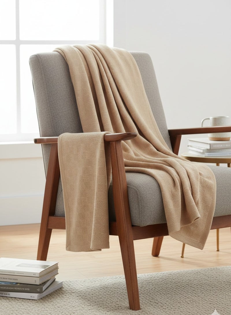 Nile Weave Elegant Egyptian Cotton Leno Throw Blanket – ultra-soft, lightweight, and beautifully crafted. Enjoy luxurious comfort, breathable warmth, and timeless sophistication in any room. - Image 1