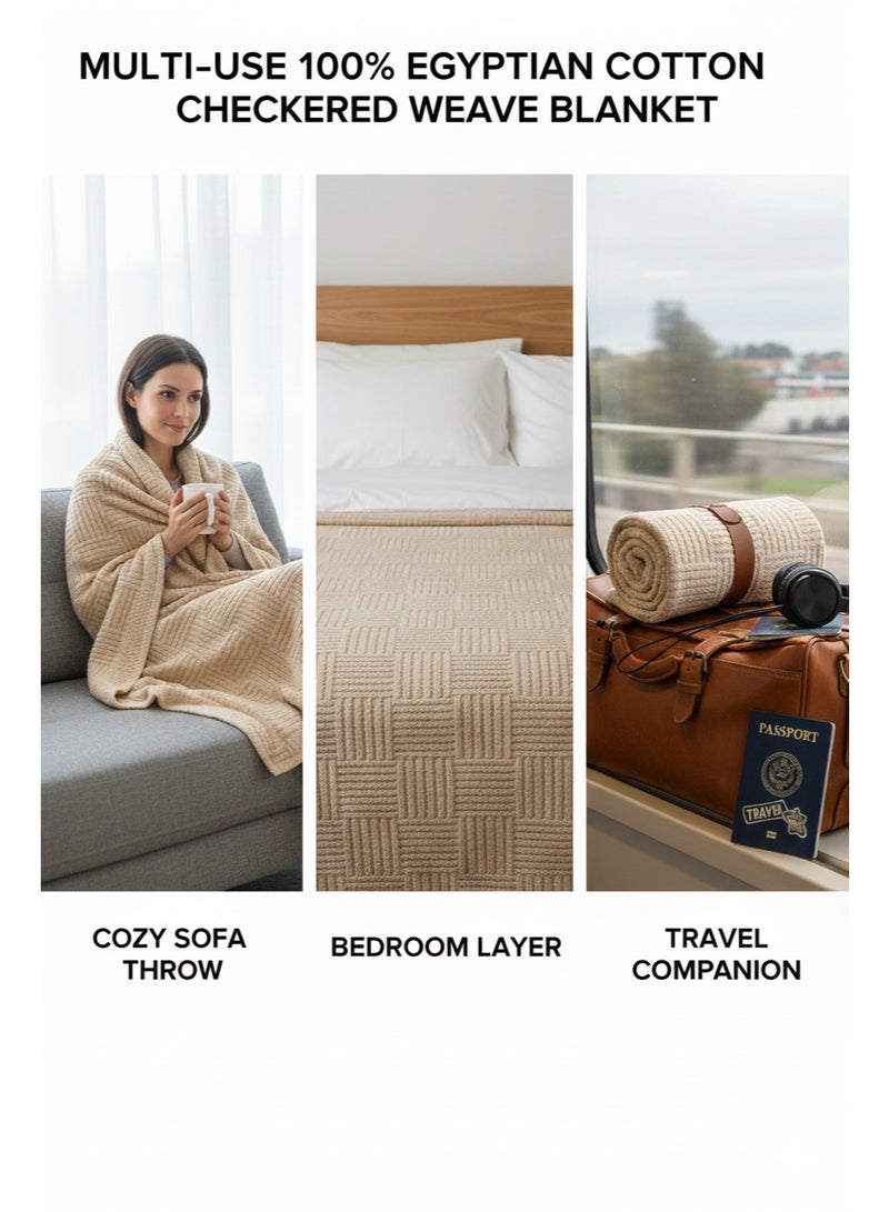 Nile Weave Elegant Egyptian Cotton Leno Throw Blanket – ultra-soft, lightweight, and beautifully crafted. Enjoy luxurious comfort, breathable warmth, and timeless sophistication in any room. - Image 4