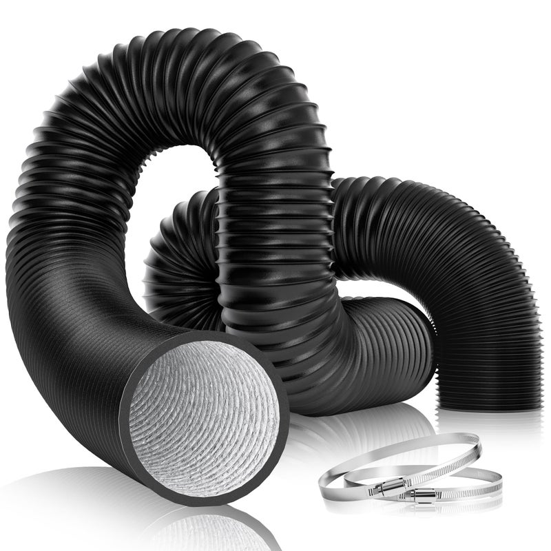 VIVOSUN 4'' Flexible Aluminum Duct, 25 FT Long Heavy-Duty Multi-Layer Air Hose for HVAC Ventilation, Dryer Vent Hose for Grow Tents and Duct Fan Systems, 2 Clamps Included - Image 1