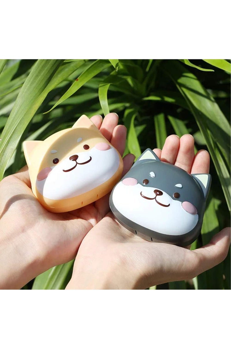 دارك هورس علبة عدسات لاصقة لطيفة مكونة من 3 قطع، صندوق تخزين عدسات لاصقة شيبا إينو، حامل عدسات لاصقة محمول باللون الوردي (مع ملقط، مناسب لمجموعة السفر) - Image 5