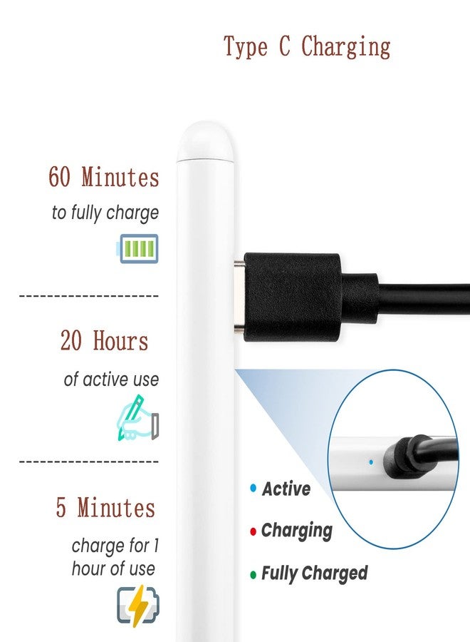 Edivia Active Stylus Pencil for Samsung Galaxy Tablet A9 A8 A7,New Plastic Point Tip with Precise and Accurate Drawing Pencil Compatible with Samsung Galaxy Tablet A9 A8 A7 Stylus Pen,White - Image 5