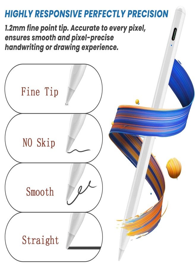 Edivia Active Stylus Pencil for Samsung Galaxy Tablet A9 A8 A7,New Plastic Point Tip with Precise and Accurate Drawing Pencil Compatible with Samsung Galaxy Tablet A9 A8 A7 Stylus Pen,White - Image 2