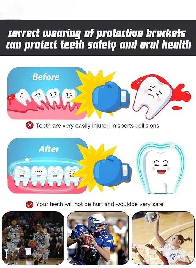 واقيات الفم من مادة إي في إيه مع حافظة، واقيات الفم الرياضية، واقيات الفم، واقيات اللثة، واقيات الفم، واقيات الفم، مناسبة للملاكمة وكرة السلة والهوكي وكرة القدم (برتقالية) - Image 5