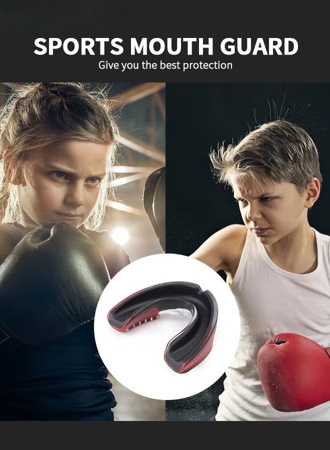 واقيات الفم من مادة إي في إيه مع حافظة، واقيات الفم الرياضية، واقيات الفم، واقيات اللثة، واقيات الفم، واقيات الفم، مناسبة للملاكمة وكرة السلة والهوكي وكرة القدم (برتقالية) - Image 3