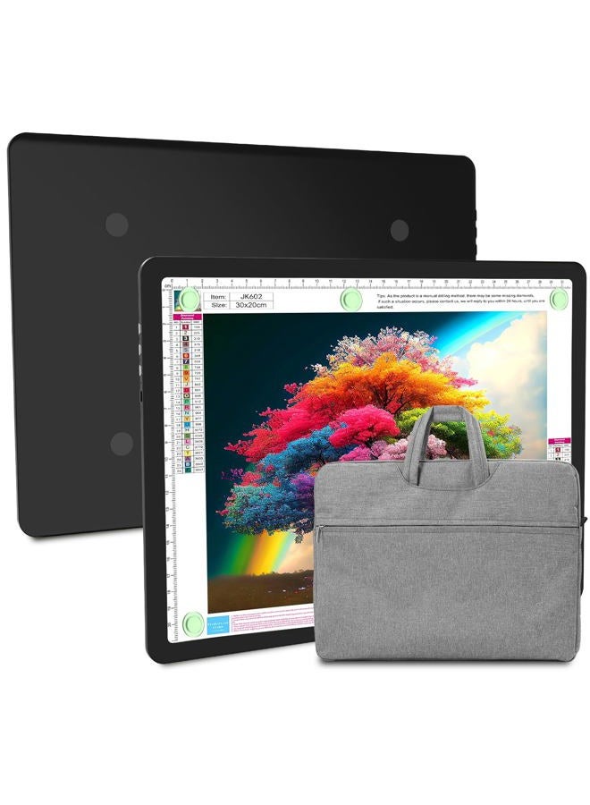 Elice Rechargeable A4 Light Pad with Carry Bag, Magnetic LED Light Board with Physical Button, Super Bright Diamond Art Light Pad, Ultra-Thin Light Box for Tracing, Weeding, Diamond Painting -Black - Image 1