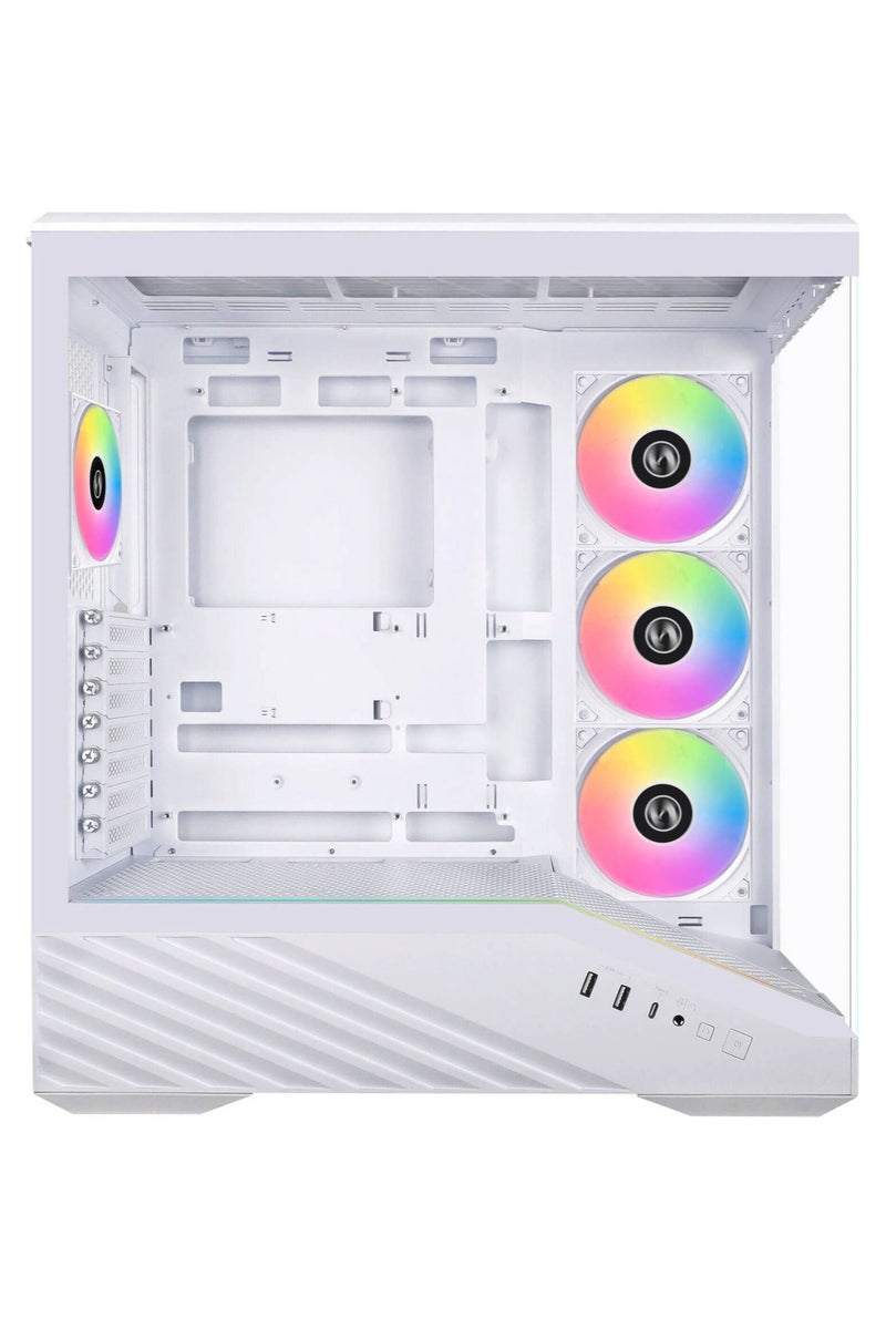 LIAN LI Vector V100RW ATX Mid-Tower PC Case, Tempered Glass Side Panel, Front ARGB Strip, 4× Pre-Installed 120mm PWM ARGB Fans, Back-Connect Motherboard Support, USB 3.1 Type-C, Tool-Free Cable Management, PSU Shroud, White | V100RW - Image 4
