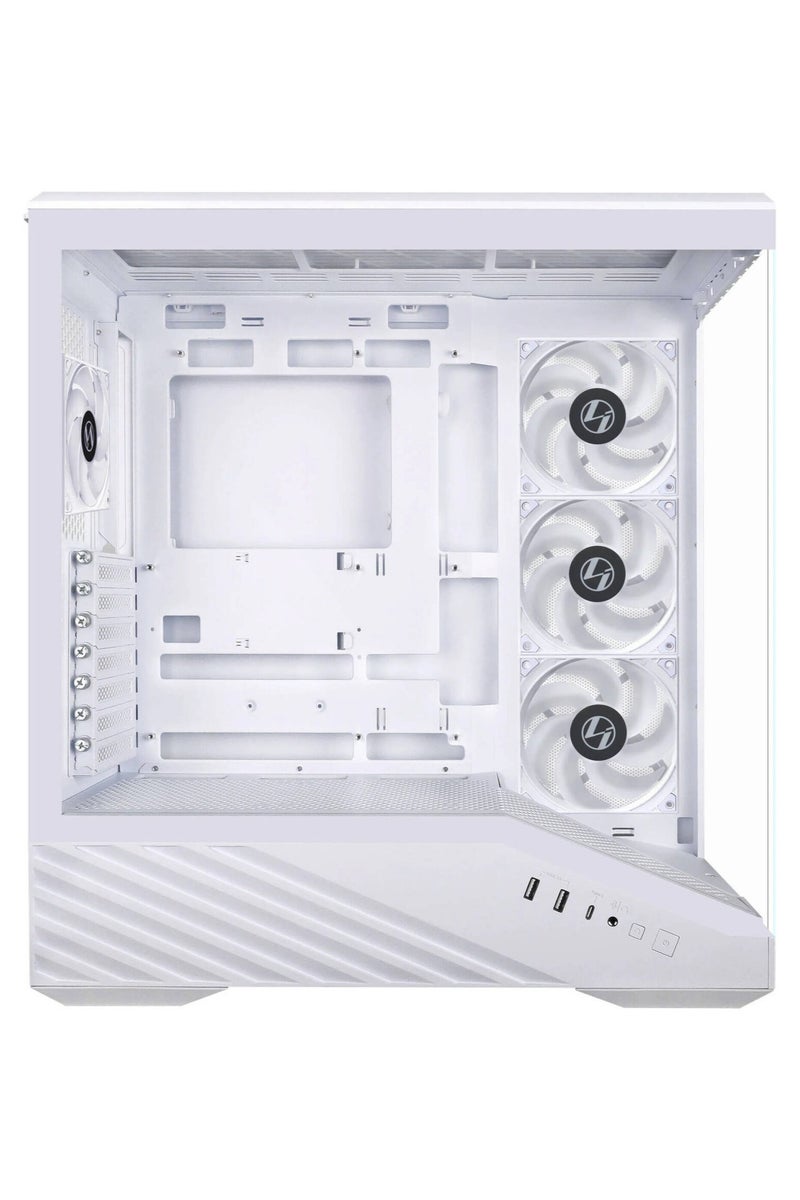 LIAN LI Vector V100RW ATX Mid-Tower PC Case, Tempered Glass Side Panel, Front ARGB Strip, 4× Pre-Installed 120mm PWM ARGB Fans, Back-Connect Motherboard Support, USB 3.1 Type-C, Tool-Free Cable Management, PSU Shroud, White | V100RW - Image 5