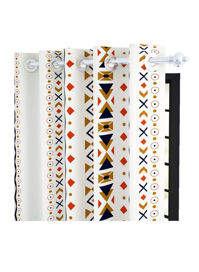 Story@Home Window Curtains 5 Feet Long Set of 1 | Bohemian Curtains | Abstract Design Cotton Curtain | Light Filtering Curtains for Windows | Curtains for Living Room | (116 x 152 cm, White & Orange) - Image 5