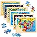 EggSun Wooden Puzzles for Toddlers 356 Packs 24Pcs Jigsaw Wooden Solar System Puzzles for Ages 48Preschool Educational Brain Toys Gifts for Boys and Girls 2 4 3 5 Year OldWorld Map - Image 2