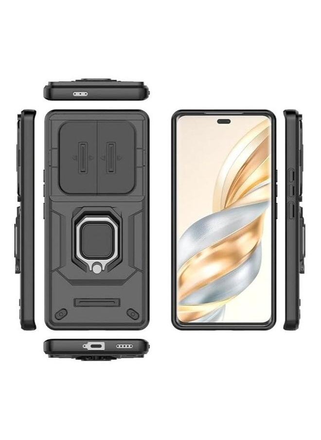 Generic Lens Slide Case Compatible with Honor X9c Inch Released 2024, 360° Metal Ring Kickstand and Camera Cover 2in1 Hybrid Shockproof for  - Image 3