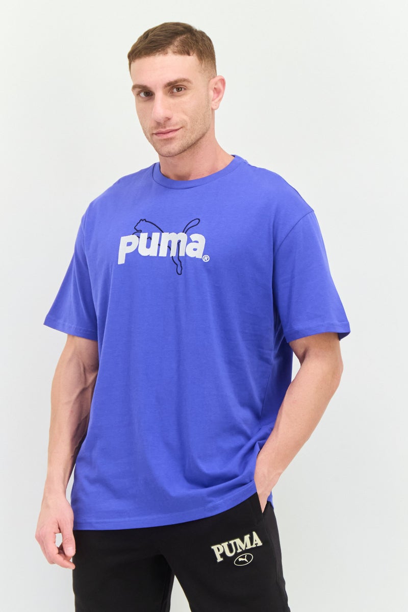 PUMA تي شيرت رياضي للرجال بأكمام قصيرة، خارجي، أزرق - Image 1