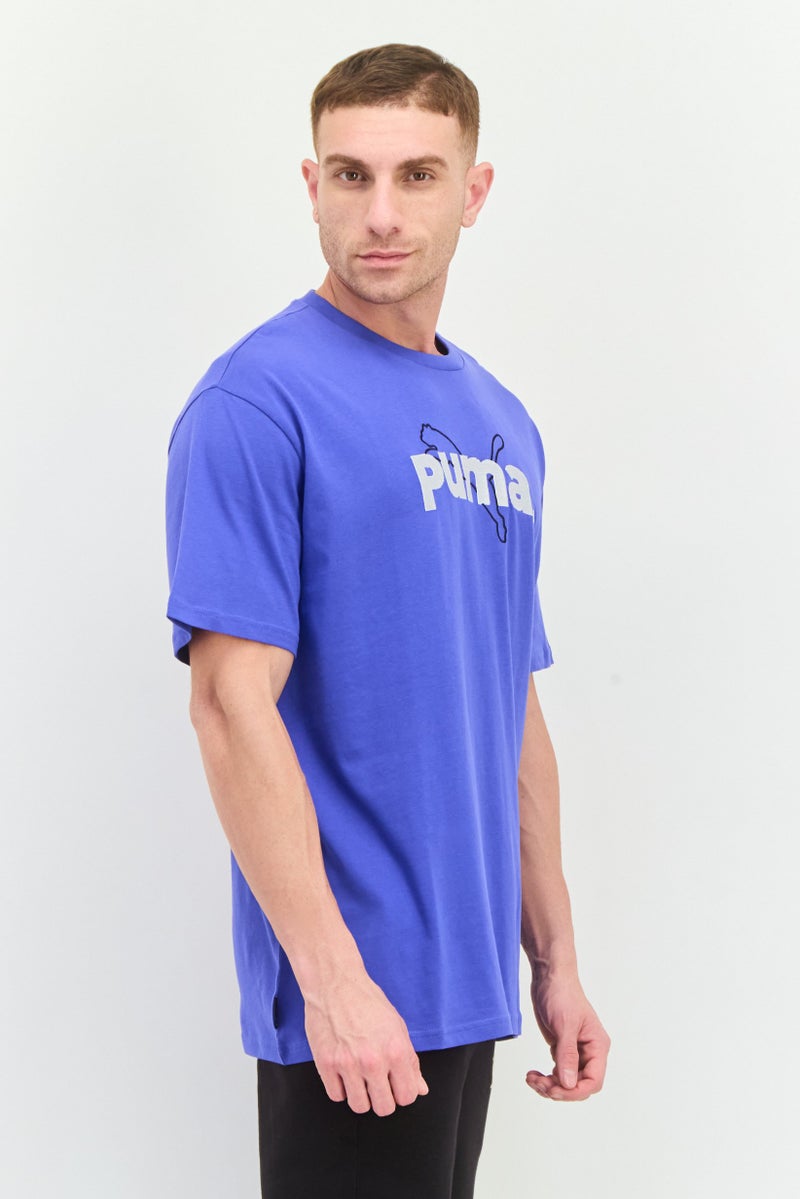 PUMA تي شيرت رياضي للرجال بأكمام قصيرة، خارجي، أزرق - Image 4
