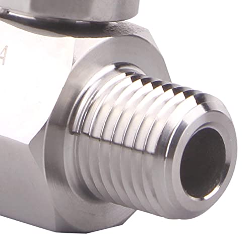 DERNORD 1/4 inch Stainless Mini Ball Valve NPT Female x Male Thread SUS316 - Image 3