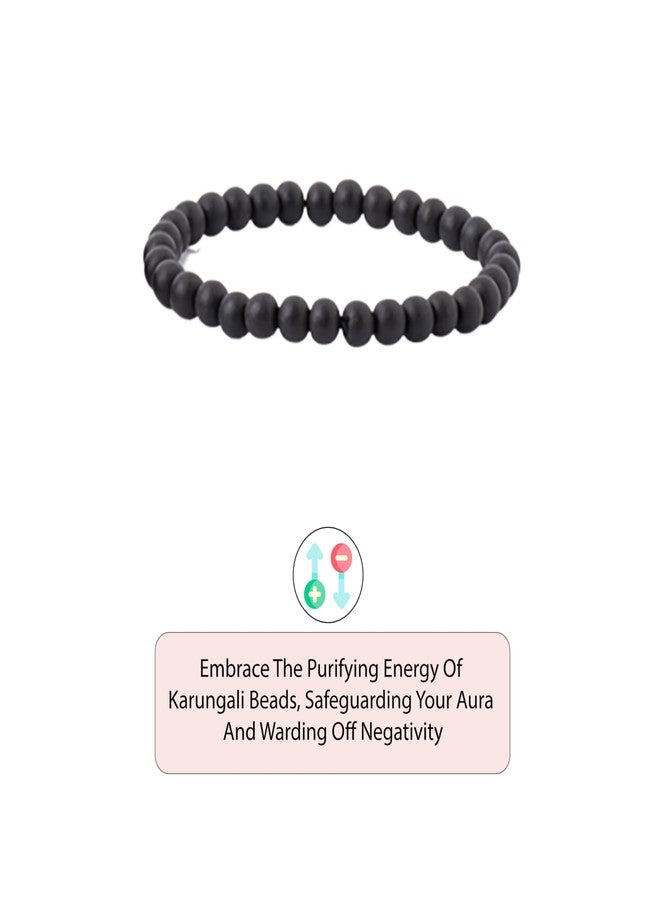 WoCra® Karungali Bracelet Pack of 2 | Government Lab Certified Black Ebony Wood Bracelets | 100% Natural Unpolished Karungali Bracelets Original | 6mm Bead Size | Pack of 2 Pieces - Image 5