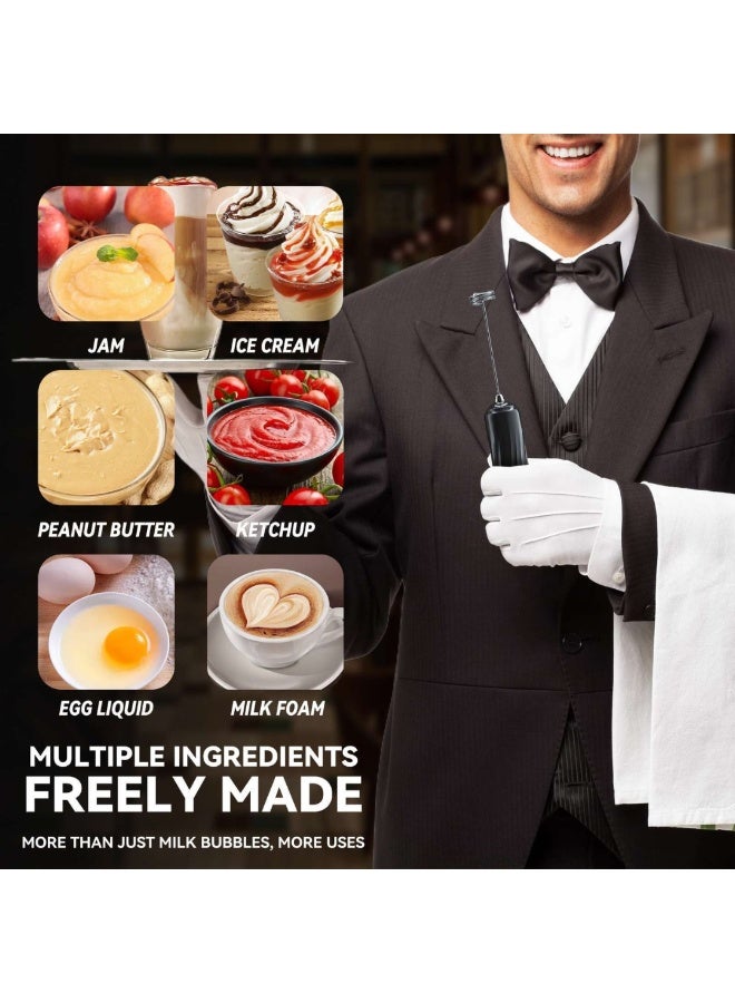 جاجفيبي جهاز JAGVIBE المحمول لخفق الحليب - 19000 دورة في الدقيقة، مضرب كهربائي وصانع رغوة للقهوة واللاتيه والكابتشينو والماتشا - خلاط مشروبات يعمل بالبطارية برأس من الفولاذ المقاوم للصدأ 304 (أسود) - Image 5